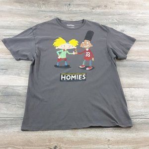 Nickelodeon Hey Arnold Mens XL Short Sleeve Shirt Homies TV Cartoon Friends